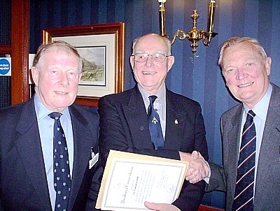 Vic Campden receiving his award